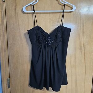 Black Embellished Camisole Top Size 10